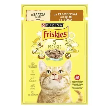 Hrana umeda pentru pisici Friskies cu curcan in sos 85 gr