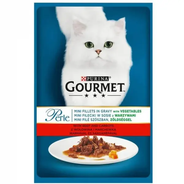 Hrana umeda pentru pisici Gourmet Perle cu vita in sos 85 gr