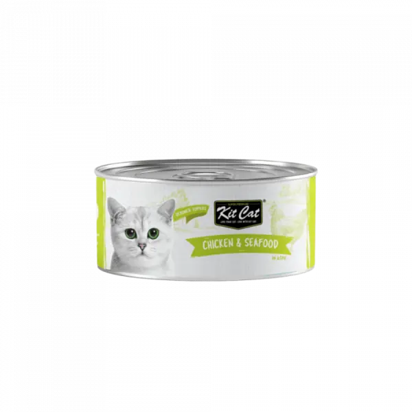 Hrana umeda pentru pisici Kit Cat Pui fara Oase Toppinguri de Fructe de Mare, 80g