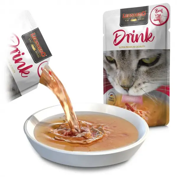 Hrana umeda pentru pisici Leonardo Drink cu vita 40 gr