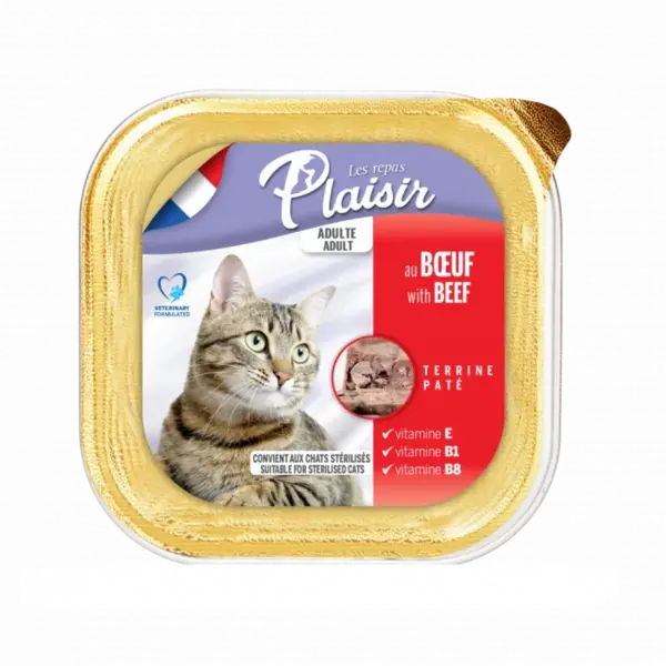 Hrana umeda pentru pisici Plaisir, Vita, 100g