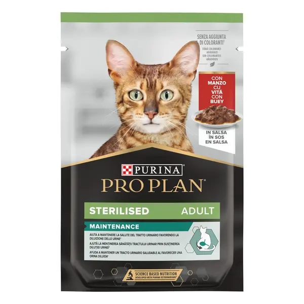 Hrana umeda pentru pisici Purina Pro Plan Sterilised Maintenance, Vita, 26 x 85g