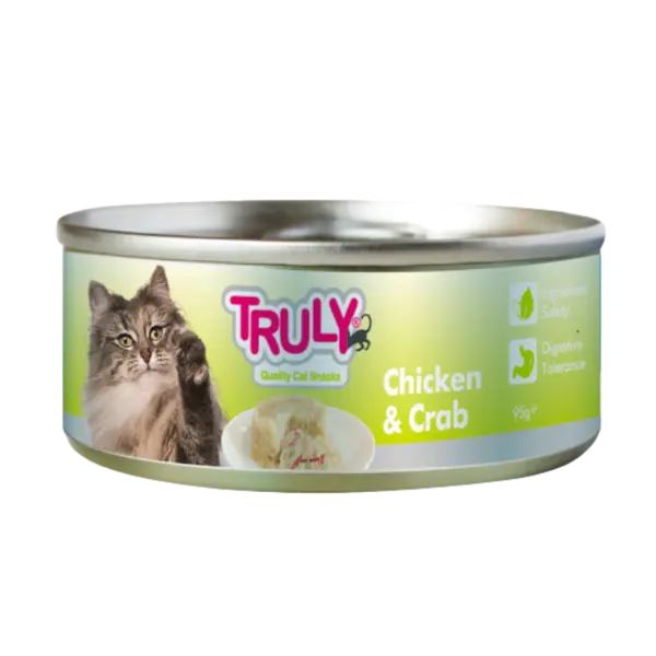 Hrana umeda pentru pisici Truly, Pui si crab, 95g