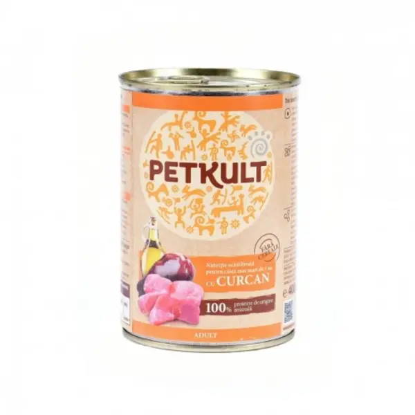 Hrana umeda Petkult Adult cu curcan 400 g