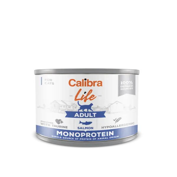 Hrana umeda pisici, Calibra Cat Life Adult Salmon, 200 g