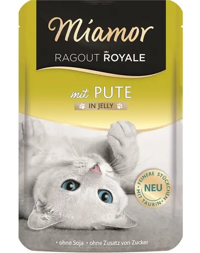 Hrană umedă pisici curcan în gelatină plic MIAMOR Ragout Royale 100 g