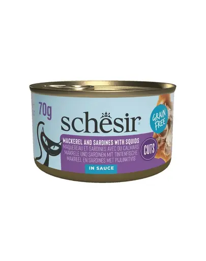 Hrană umedă pisici sardine și macrou Schesir Grill în sos 70 g
