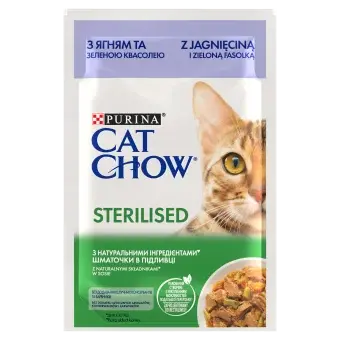 Hrana umeda pisici sterilizate CAT CHOW STERILISED Miel si Fasole verde 1 x 85g