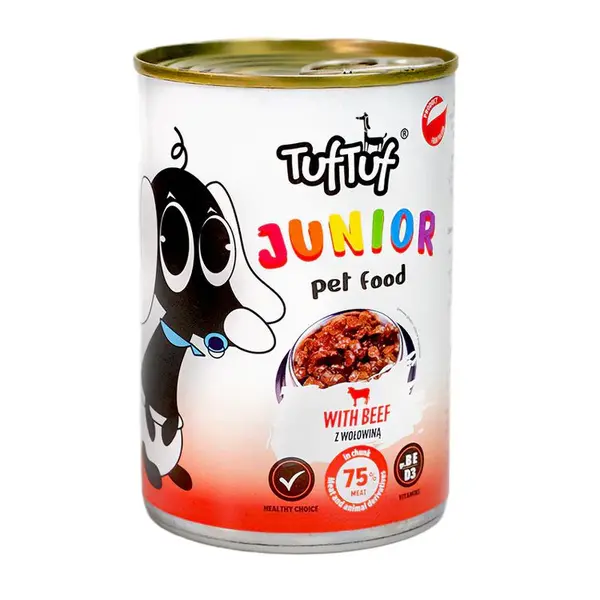 Hrană umedă TUF TUF Junior Puppy Vită - 415g