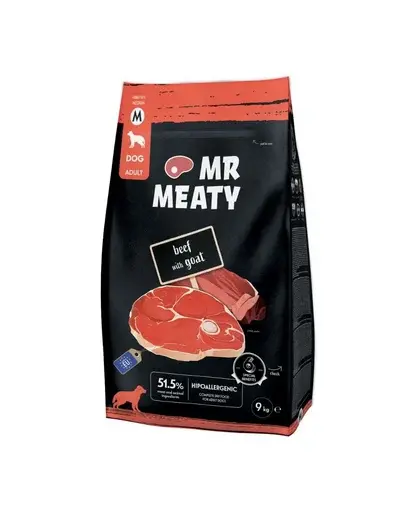 Hrană uscată câini adulți digestie sensibilă vită și capră MR MEATY 9 kg