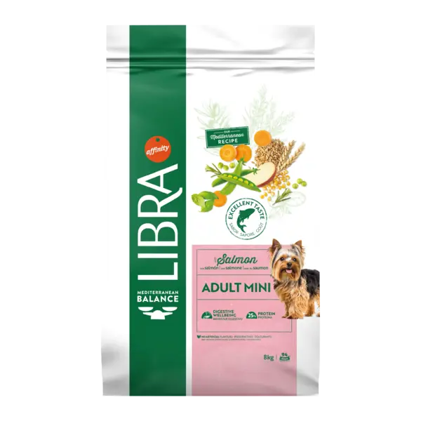 Hrana Uscata Caini Adulti, Libra Dog Adult Mini, Somon, 8 kg