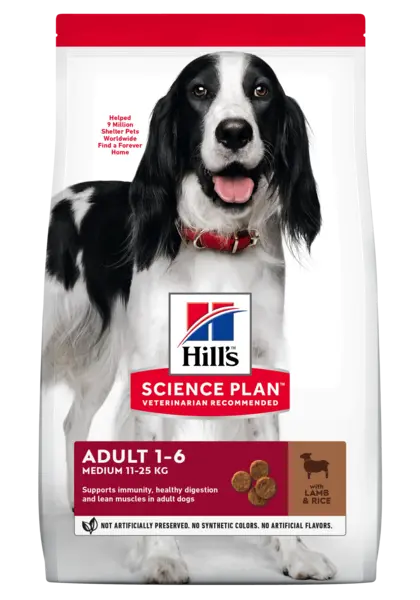 Hrana uscata caini, Hill's Science Plan Canine Adult Medium Lamb and Rice, 14 kg