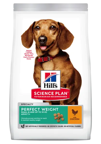 Hrana uscata caini, Hill's Science Plan Canine Adult Perfect Weight Small and Mini Chicken, 1.5 kg