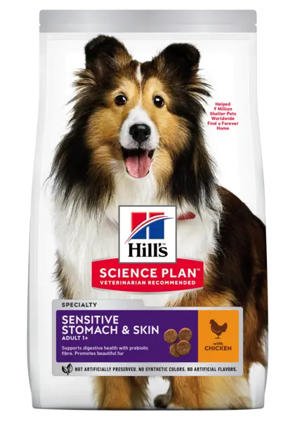 Hrana uscata caini, Hill's Science Plan Canine Adult Skin and Stomach Chicken, 2.5 kg