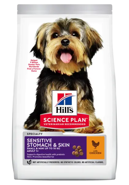 Hrana uscata caini, Hill's Science Plan Canine Adult Small and Mini Sensitive Stomach and Skin Chicken, 3 kg