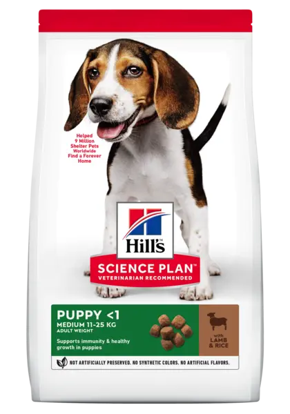 Hrana uscata caini, Hill's Science Plan Canine Puppy Medium Lamb and Rice, 2.5 kg