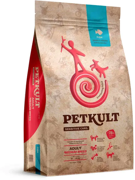 Hrana Uscata Caini, Petkult Sensitive Adult Medium Peste, 12 kg