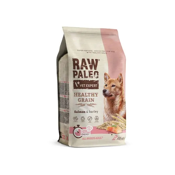 Hrana uscata pentru caini adulti, RAW PALEO HEALTHY GRAIN, somon, 10 kg