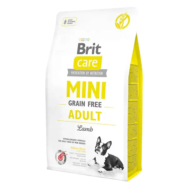 Hrana uscata pentru caini Brit Care, Grain Free, Mini Adult, Miel, 2 Kg 2kg