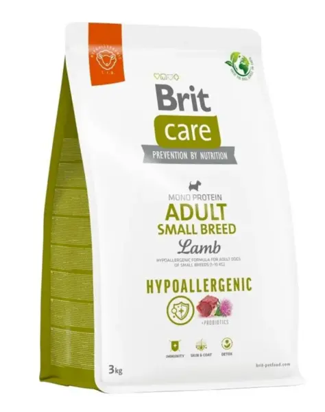 Hrana uscata pentru caini Brit Care Hypoallergenic Adult Small Breed cu miel 3 kg