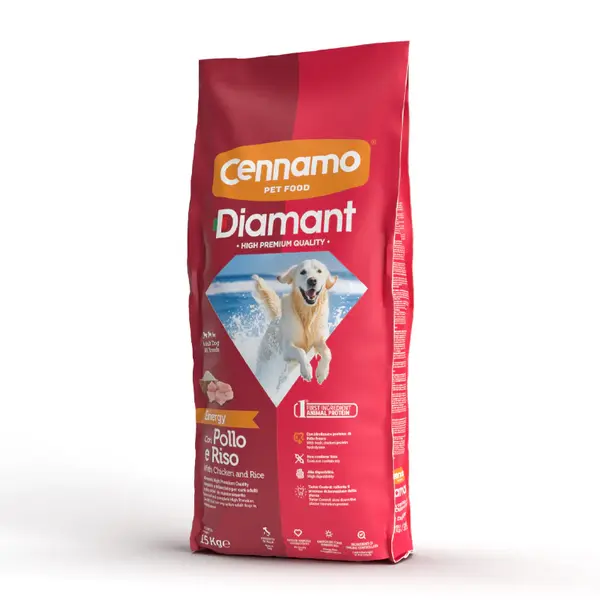 Hrana uscata pentru caini Cennamo Diamant Energy, Adult, Pui si orez, 15kg