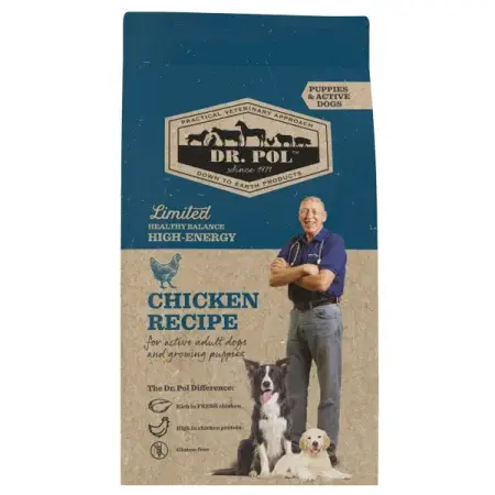 Hrana uscata pentru caini Dr. Pol Puppy Active Adult cu pui 2 kg