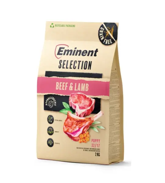 Hrana uscata pentru caini Eminent Selection Puppy, Vita si miel, Grain free, 32 17, 2kg