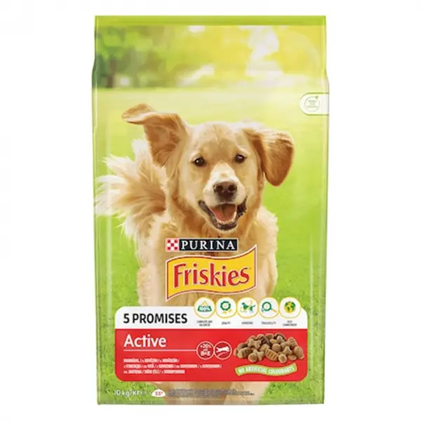 Hrana uscata pentru caini Friskies Active cu vita 10 kg