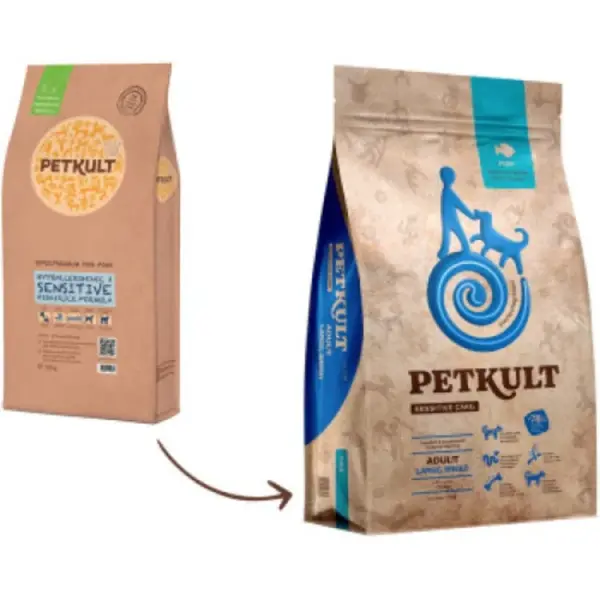 Hrana uscata pentru caini Petkult Sensitive Adult Talie Mare Peste 12 kg