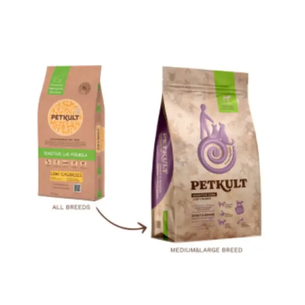 Hrana uscata pentru caini Petkult Sensitive Low Calories AdultSenior Talie MediumLarge Miel si orez 3 kg
