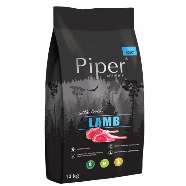 Hrana uscata pentru caini, Piper, adult, miel, 12 kg