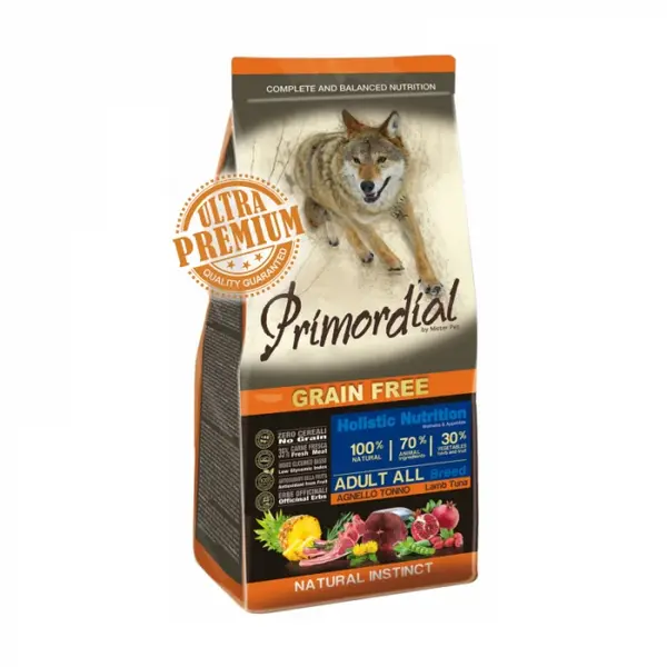 Hrana uscata pentru caini Primordial Grain-Free cu ton miel 12 kg