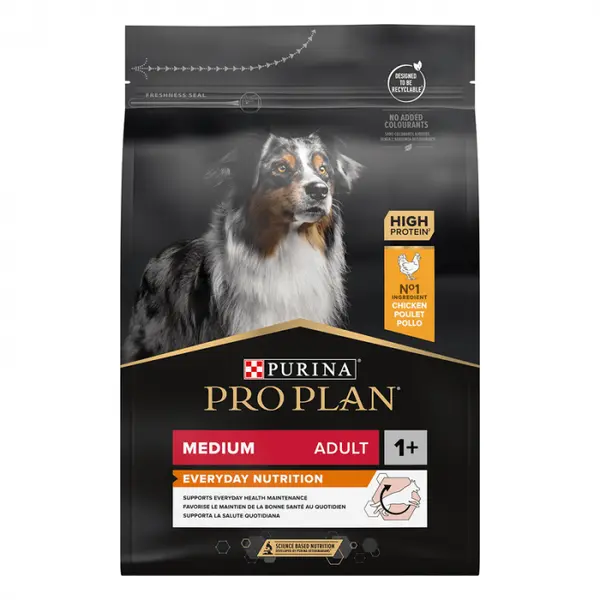 Hrana uscata pentru caini Pro Plan Medium Adult cu pui 3 kg