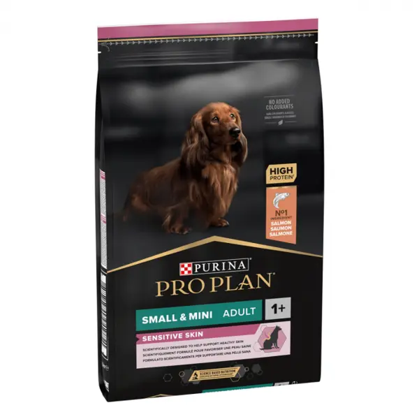 Hrana uscata pentru caini Purina Pro Plan Small Mini Adult, Somon, Piele sensibila, 7kg