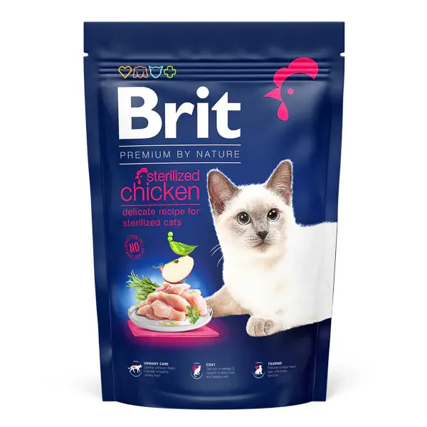 Hrana uscata pentru pisici Brit Premium By Nature Sterilized, Chicken, 1.5Kg 1.5kg