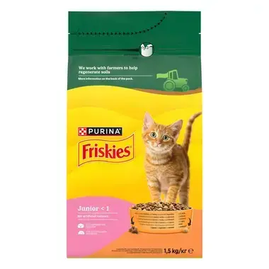 Hrana uscata pentru pisici Friskies Junior cu pui legume 1,5 kg