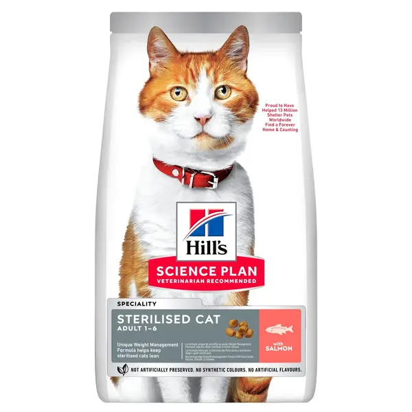 Hrana uscata pentru pisici Hill s SP Sterilised Adult cu somon 1,5 kg