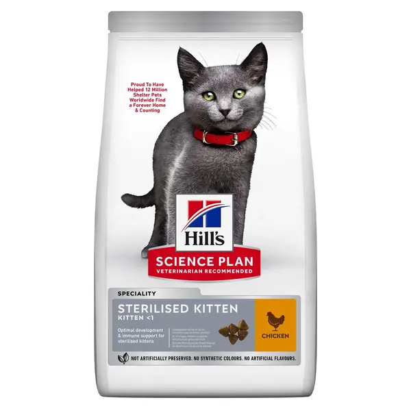 Hrana uscata pentru pisici Hill s SP Sterilised Kitten cu pui 1,5 kg