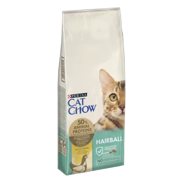 Hrana uscata pentru pisici Purina Cat Chow Hairball, Pui, 15kg