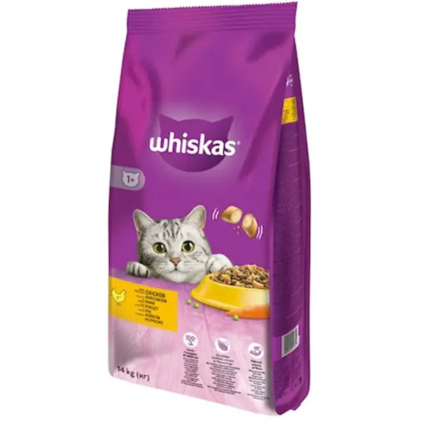 Hrana uscata pentru pisici Whiskas cu pui 14 kg