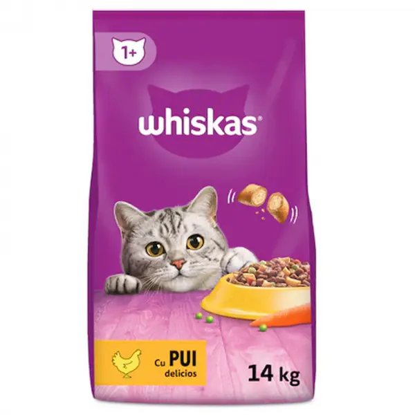 Hrana uscata pentru pisici Whiskas cu pui 14 kg