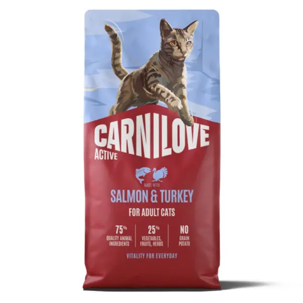 Hrana uscata pisici, Carnilove Active Cat Dry Salmon Turkey Adult All Breeds 6 kg