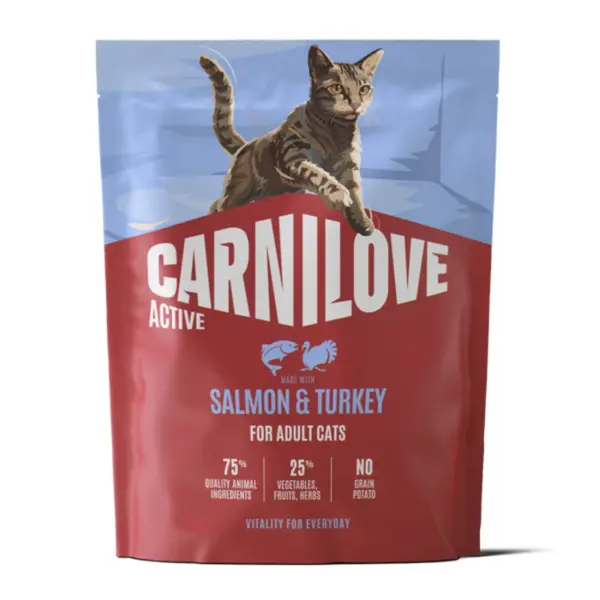 Hrana uscata pisici, Carnilove Active Cat Dry Salmon Turkey Adult All Breeds 400 g