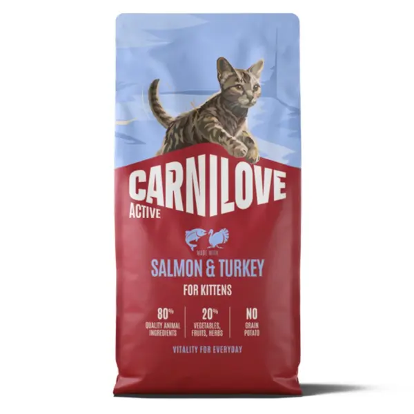 Hrana uscata pisici, Carnilove Active Cat Dry Salmon Turkey Kittens All Breeds 6 kg