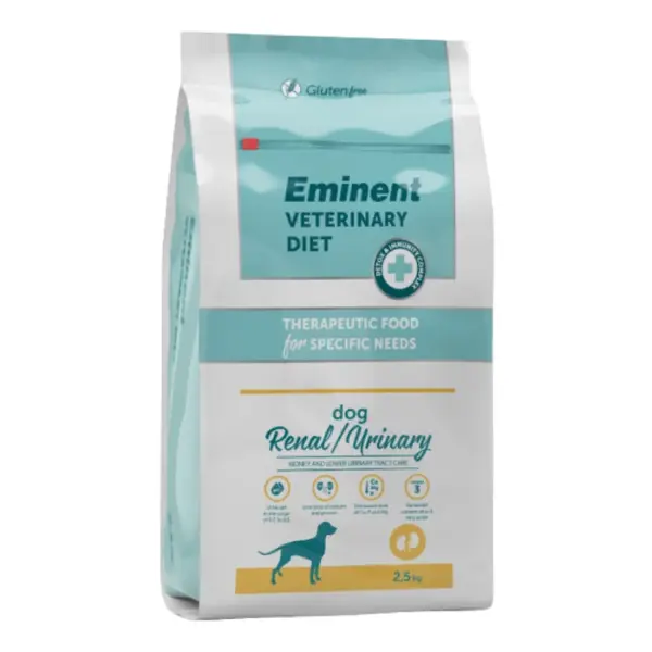 Hrana uscata terapeutica pentru caini Eminent Veterinary Diet, Dog Renal Urinary, Peste, 2.5kg