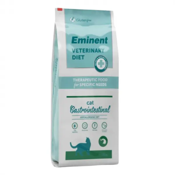 Hrana uscata terapeutica pentru pisici Eminent Veterinary Diet, Cat Gastrointestinal Hypoallergenic Hepatic, Somon, 11kg