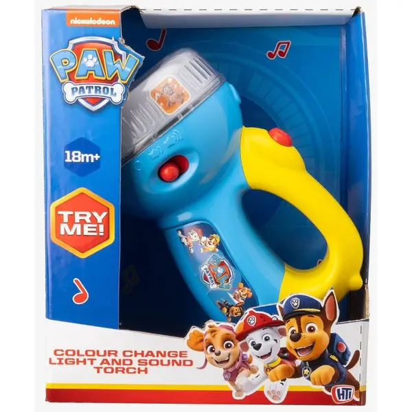 HTI PAW PATROL - Lanterna Multicolora cu sunete din serialul Paw Patrol, Galben/Albastru 1 an+