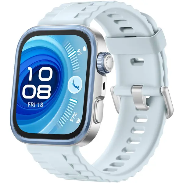 Huawei Ceas inteligent Huawei 55020EYJ, Fit 4 Pro, 1.82 inch, AMOLED, corp argintiu si curea fluoroelastomer, Albastru