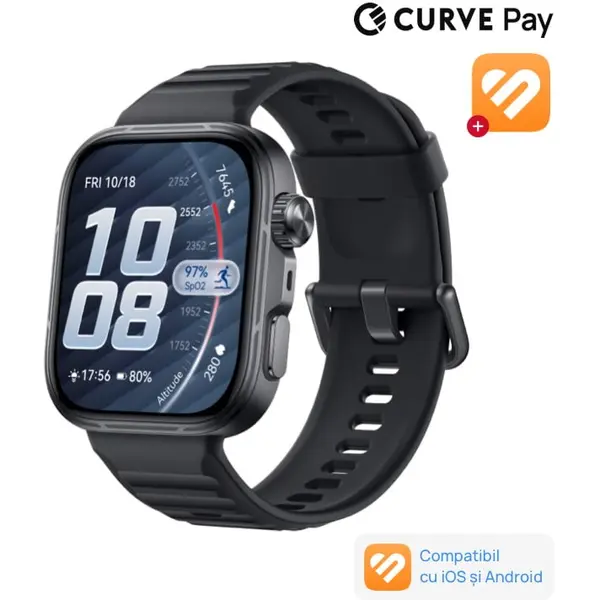 Huawei Smartwatch HUAWEI Watch Fit 5 Pro, Black Aluminium with Black Fluoroelastomer Strap