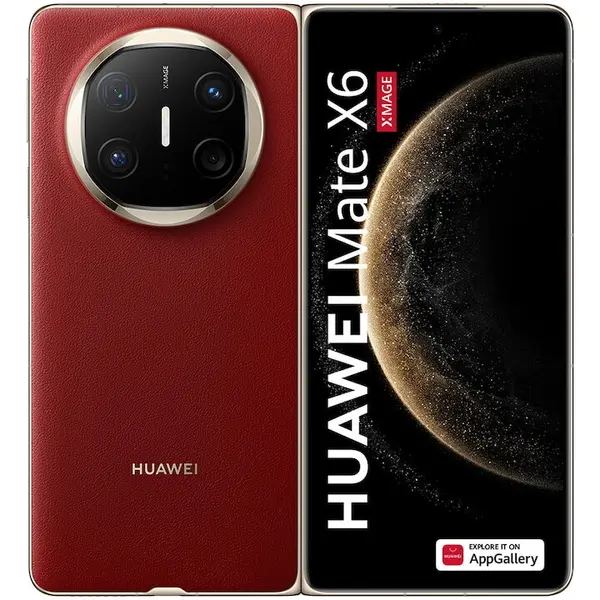 Huawei Telefon mobil pliabil, Huawei Mate X6 Red, Octa-Core, ecran 6.45 - 7.93 inch, Dual SIM, 12GB RAM, 512GB, baterie 5110mAh, EMUI 15, Rosu